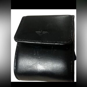 Dockers black leather pocket mates contact lens care case - NWT